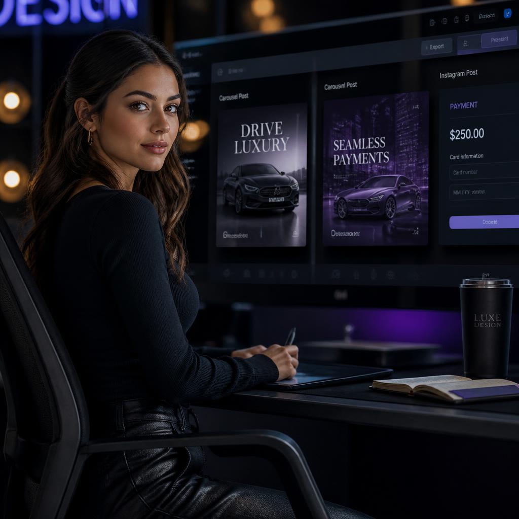 Retrato do agente Júlia — Designer de Posts PagBank
